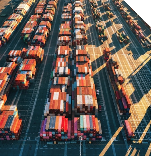 Container yard aerial view